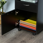 HOMCOM - Classeur vertical avec tiroir sur roulettes - noir-Couleur : Noir   

