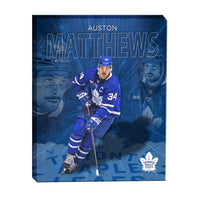 Auston Matthews 16x20 sur toile Collage Maple Leafs-V - Toile encadree - 16" x 20"-Impression sur toile de qualité supérieure avec bordures enveloppées