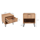 Manhattan Comfort - Dumbo table de chevet moderne 1 tiroir et commode 3 tiroirs - brun doré - ensemble de 2-Pieds en métal doré élégants évasés ajoutant un design mode sans couture et de la durabilité Hauteur des pieds : 18,6 cm