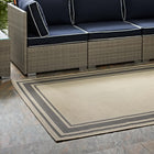 Modway - Rim Bordure solide intérieure et extérieure Tapis de comédie 8 pi l x 10 pi L - Gris et beige-Dessous en caoutchouc de prise