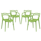 Modway - Entangled Ensemble à manger Ensemble de 4 - Vert-Chaise de salle à manger moderne