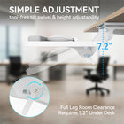 ShoppingAll - Plateau à clavier réglable sous le bureau avec tiroir coulissant de 25 po L x 9,8 po P - Blanc-Installation facile : Se fixe solidement aux bureaux en bois avec la quincaillerie incluse. Dimensions du support : 6 po l x 14,1 po L (s’étend à 20 po) x 3,6 po H