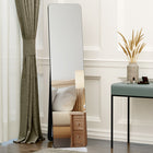HOMCOM - Miroir rectangulaire pleine longueur - 16,9 po l x 61,4 po H - noir-Deux modes d’utilisation : autoportant ou fixé au mur 