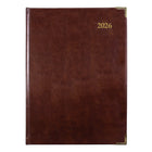 Brownline - 2026 Agenda hebdomadaire Executive - 10-3/4 po x 7-3/4 po - Couleurs assorties - Trilingue-Bords de pages dorés, coins renforcés dorés et signet en ruban