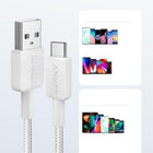 Anker - Câble Tressé USB-A vers USB-C 6ft - Blanc-Conforme aux normes USB-IF – Garantit une sécurité maximale lors de la charge