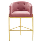 Modway - Savour Touffe Performance Velvet Tabouret de bar - Rose poussiéreuse-Capacité de poids du tabouret de bar : 300 lb