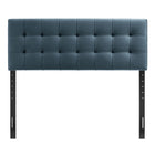 Modway - Lily Velours de performance résistant aux taches Tête de lit King Size, Bleu Cadet-Cinq positions de montée