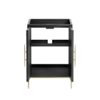Modway - Awaken 24" Armoire à coiffeuse de salle de bain - Noir-Rangement spacieux