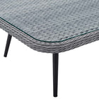 Modway - Endeavor Terrasse extérieure Rotin en osier Table basse carrée - Gris-Assemblée requise