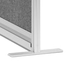 Luxor - Mur modulaire 53 x 48 - Extension de cadre gris large, fenêtre givrée, PET gris frais-Indice NRC supérieur à 0,85 pour le contrôle du son