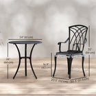 Outsunny - Ensemble de Bistro de Patio 3 Pièces, Table Basse avec Trou pour Parasol, Brun-Le trou central pour parasol de la table permet d'installer un parasol pour éloigner le soleil des yeux 