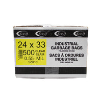 Eco II - Sacs à ordures - 24 po x 33 po  - 0.55MIL - Clair tinté - paquet de 500 -24 po x 33 po