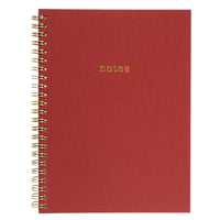 Gry Mattr - Cahier de notes à spirale - 6 po x 8 po - Ligné - 80 feuilles - Rouge-La couverture est faite de sous-produit de cerisier