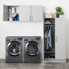 Prepac - Armoire murale Elite 54 po - gris-La largeur de 54 po s'adapte au-dessus de n'importe quelle laveuse et sécheuse standard