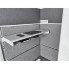 Pillar - Cabine téléphonique insonorisée - Blanc/Gris-Bureau réglable en hauteur. Trois positions possibles: chaise, tabouret ou debout.