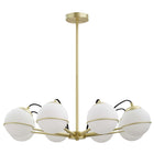 Modway - Hanna 8-Lumière Lustre - Or opale-Dimmable (gradateur non inclus)