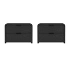 Manhattan Comfort - Table de nuit moderne Grace 28" à 2 tiroirs - Noir - Lot de 2-Table de nuit moderne pour chambre et salon lot de 2