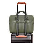 Champs - Onyx Collection Porte-documents Slim en cuir - Khaki-2 poches intérieures ouvertes