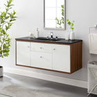 Modway - Transmit 48" Vanité de salle de bain murale - Noir noyer-Conception murale