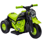 Qaba - Moto électrique pour enfants 3 roues 6V avec phare LED - vert-Permet des déplacements vers l'avant et vers l'arrière pour des expériences de conduite variées 