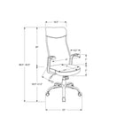 Monarch Specialties - 7324 Chaise De Bureau Multi-Position- Blanc/Tissu Gris/-Assemblage requis: des instructions illustrées et tout le matériel sont fournis pour plus de commodité (des outils supplémentaires peuvent être nécessaires)