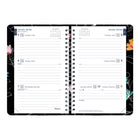 Blueline - 2026 Agenda hebdomadaire/mensuel Dramatic Floral avec couverture imprimée - 8 po x 5 po - Bilingue-Reliure à spirale double avec couverture souple imprimée
