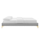 Modway - Sutton Performance Velvet Cadre de lit complet, Gris clair-Velours de performance résistant aux taches