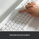 Logitech - Signature K650 Clavier sans fil Ergonomique Entier avec Repose-Poignets - Blanc-Connectez-vous comme vous voulez : connection sans fil via la technologie sans fil BLE (Bluetooth Low Energy) ou via le récepteur Logi Bolt inclus