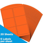 JAM Paper Étiquettes adresse pour le courrier, 4 x 3 1/3 po, orange cosmique Astrobright, 240/pqt-4 x 3,33 po