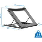 Mount-It! - Support pliable et portable pour ordinateur portable - noir-Matériaux : acier thermolaqué