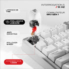 Cybeart - Nighthawk 75 Clavier De Jeu Sans Fil Tri-Mode Rgb Tkl - Blanc-La batterie de 4000 mAh offre une autonomie de 266 heures avec les lumières RGB éteintes et de 22 heures avec les lumières RGB allumées