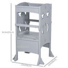 Qaba - Marchepied pliable pour enfant avec poignées, rail de sécurité et bandes antidérapantes - Gris-Peut être utilisé dans n'importe quelle pièce, y compris la cuisine, la salle d'étude, la chambre, les couloirs, etc. 