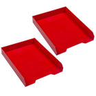 JAM Paper - Ensemble de plateaux de rangement de bureau empilables – 1 plateau supérieur et 2 plateaux à courrier – Rouge-Taille des bacs à papier empilés : 9,75 pouces de large x 12,5 pouces de long x 6 pouces de haut