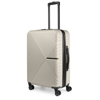 Bugatti - Valise d'enregistrement 25.50po à roulettes pivotantes de la collection Berlin - Crème-Fabriquée à partir d’un mélange durable d’ABS et de polycarbonate pour une résistance optimale