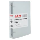 JAM Paper - Mini classeur en plastique à 3 anneaux de 1 po - Transparent - Paquet de 24-Emballage anglais seulement