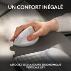 Logitech - Wave Keys clavier ergonomique sans fil, repose-poignets rembourré - Blanc-Les pièces en plastique de Wave Keys contiennent du plastique recyclé post-consommation certifié (Graphite: 61%, Off-White: 46%) de plus, Wave Keys est certifié neutre en carbone