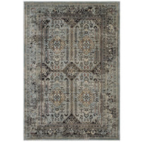 Modway - Enye Treillis floral vintage vieilli Tapis de comédie 8 pi l x 10 pi L - Brun et bleu argenté-Tapis vintage en treillis floraux vieillis