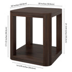 Hudson&Canal - Table d'appoint carrée Stellan 50 cm de large - Brun aulne-Dimensions du produit : 20" L x 20" l x 21,75" H
