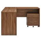 Modway - Render Bois Ensemble de bureau et d’armoire à dossiers - Noyer-10