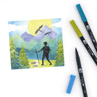 Tombow - Stylos à double pointe, couleurs échelle de gris, paq./10-La pointe pinceau est conçue pour créer des traits fins, moyens ou épais