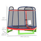 Outsunny - Trampoline robuste 7 pi pour enfants, jouets d’extérieur - rouge-Façon ludique d’attirer les enfants vers une salle de sport à domicile 