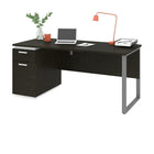 Bestar Aquarius Bureau avec un caisson - Gris profond & blanc-Le dessus est d’une épaisseur de 1 po (2. 5 cm)