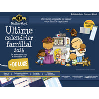 MotherWord - Ultime calendrier familial de luxe pour réfrigérateur 2025-2026 - 13 1/2 po H x 18 po l - français-16 grandes pages mensuelles détachables : septembre 2025 - décembre 2026
