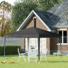 Outsunny - Tente gazébo pliante d'extérieur 10 pi l x 10 pi L - Noir-4 cordes de traction et 8 piquets de sol assurent une fixation stable au sol