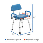 Journey - Chaise de douche pivotante SoftSecure avec Microban-Les accoudoirs rabattables et les supports porteurs améliorent la sécurité pendant les transferts