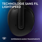 Logitech - G325 LIGHTSPEED, Casque gaming sans fil Bluetooth - Noir-Plus de 24 heures d’autonomie, conception durable : jusqu’à une journée entière d’autonomie avec une seule charge, pour que vous puissiez profiter de sessions gaming plus longues où que la journée vous mène*