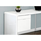 Monarch Specialties - 7582 Bureau 72 po - Blanc Lustre/Tiroir Cote Droit/Gauche-2 tiroirs dont 1 grand dossier suspendu tiroir à tiroirs ont glisses métalliques et finis intérieurs