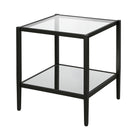 Hudson&Canal - Table d'appoint carrée Hera 50 cm de large avec étagère miroir - Bronze noirci-Le dessus a une capacité de poids de 40 lb, l'étagère peut supporter 20 lb