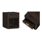 Manhattan Comfort - Ensemble de 2 tables de chevet modernes Evelyn 20" à 1 tiroir - Marron-Des bords lisses et arrondis ajoutent un charme moderne et améliorent la sécurité