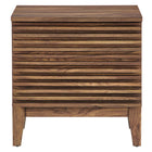 Modway - Render Deux tiroirs Table de chevet, Noyer-Pieds en bois effilés